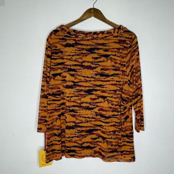 Ruby Rd Shirt Womens 2X Animal Print Pullover 3/4 Sleeve Stretch Top - Picture 4 of 6
